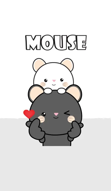 [LINE着せ替え] Love Cute White Mouse ＆ Black Mouse (jp)の画像1