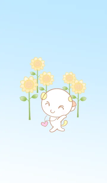 [LINE着せ替え] 福猫のひまわりちゃん♡向日葵の画像1