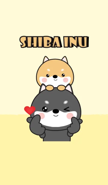 [LINE着せ替え] I Love Cute Shiba ＆ Black Shiba Inu (jp)の画像1