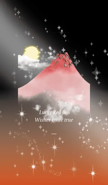 [LINE着せ替え] 黒と白 : 願いが叶う赤富士の画像1