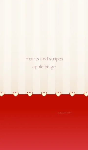 [LINE着せ替え] Hearts and stripes apple beigeの画像1