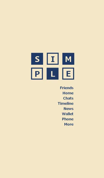 [LINE着せ替え] SIMPLE BOX =navy beige=の画像1