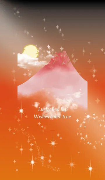 [LINE着せ替え] 赤 : 願いが叶う赤富士の画像1