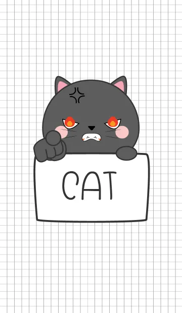 [LINE着せ替え] Simple Angry Black Cat 2 (jp)の画像1