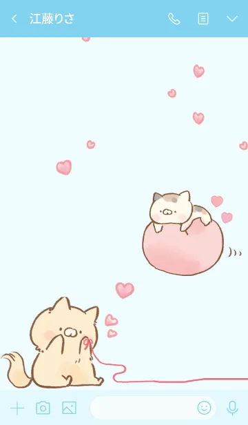 [LINE着せ替え] となりのにゃんこ クリームver.の画像3