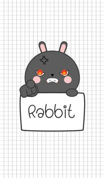 [LINE着せ替え] Simple Angry Black Rabbit 2 (jp)の画像1