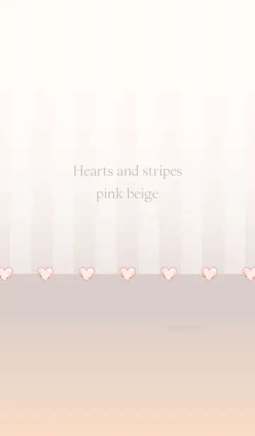 [LINE着せ替え] Hearts and stripes pink beigeの画像1