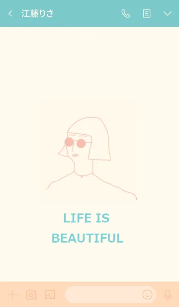 [LINE着せ替え] LIFE IS BEAUTIFUL =green pink=の画像3