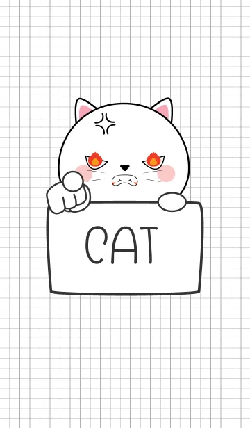 [LINE着せ替え] Simple Angry White Cat 2 (jp)の画像1