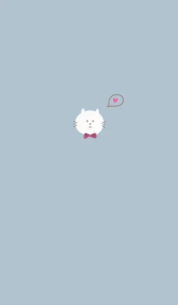 [LINE着せ替え] 可愛いにゃんこ・くすみブルーの画像1