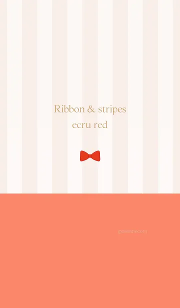 [LINE着せ替え] Ribbon ＆ stipes ecru redの画像1