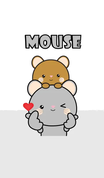 [LINE着せ替え] I Love Cute Mouse ＆ Gray Mouse (jp)の画像1