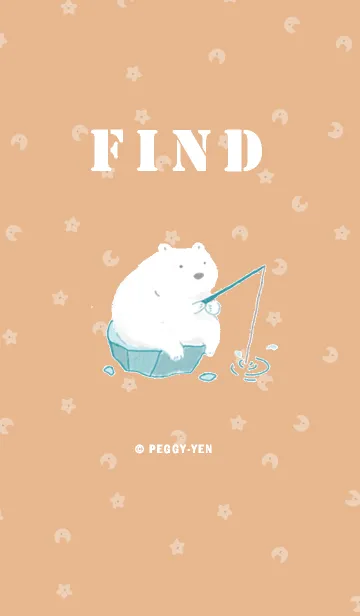 [LINE着せ替え] シロクマ-探している (ピンク)の画像1