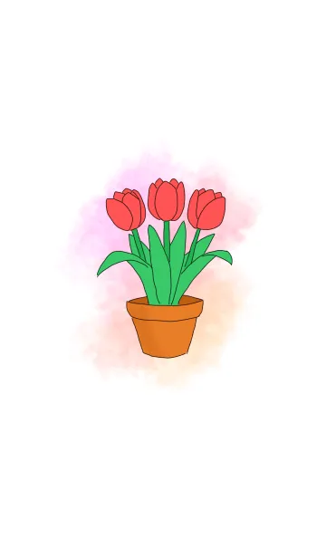 [LINE着せ替え] Flower and pot themeの画像1