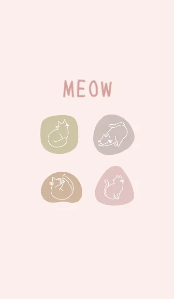 [LINE着せ替え] 猫のシンプル可愛いテーマの画像1