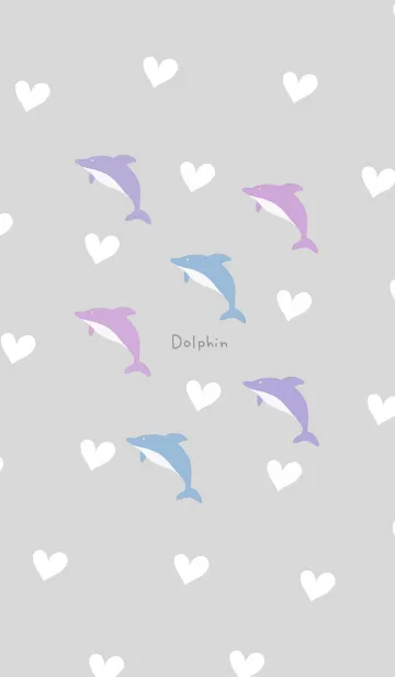 [LINE着せ替え] キュート・ドルフィン・ライトグレーの画像1