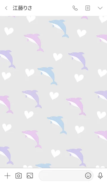 [LINE着せ替え] キュート・ドルフィン・ライトグレーの画像3