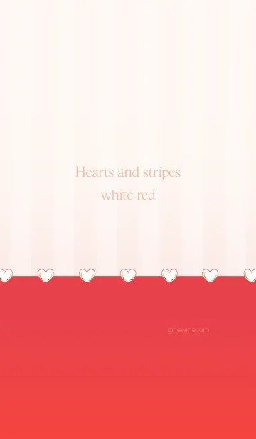 [LINE着せ替え] Hearts and stripes white redの画像1