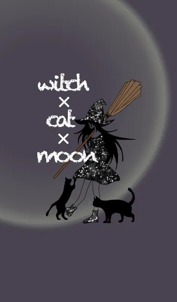 [LINE着せ替え] 魔女×猫×月の画像1