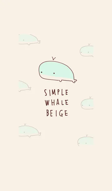 [LINE着せ替え] シンプル クジラ ベージュの画像1