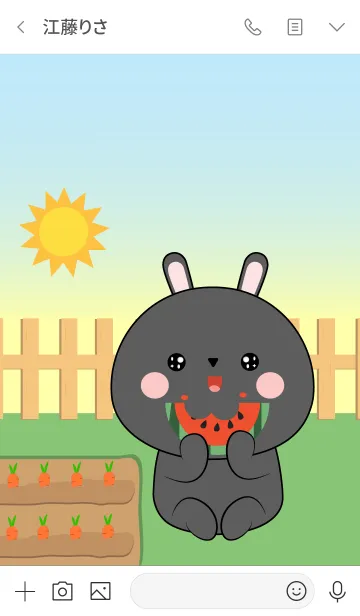 [LINE着せ替え] Oh！ Cute Black Rabbit Theme (jp)の画像3