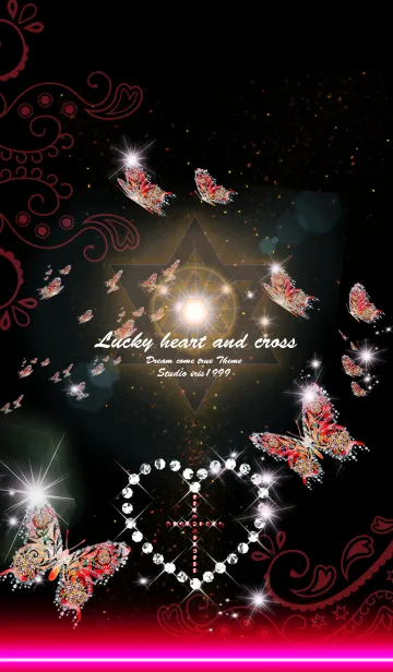 [LINE着せ替え] 運気上昇の着替え Lucky heart and crossの画像1
