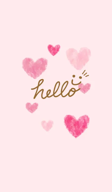 [LINE着せ替え] スマイル水彩ハート-28-の画像1