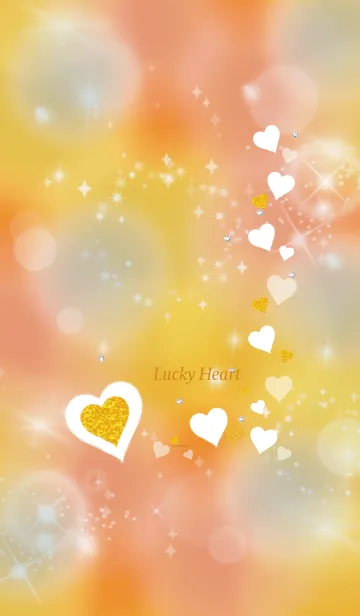 [LINE着せ替え] オレンジ : 優しさ溢れる恋愛運のハートの画像1