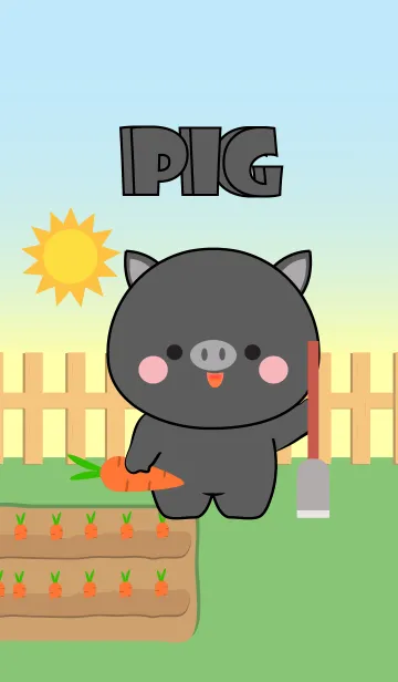 [LINE着せ替え] Oh！ Cute Black Pig Theme (jp)の画像1