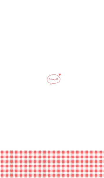 [LINE着せ替え] ホワイトと赤チェック×シンプルの画像1