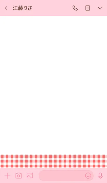 [LINE着せ替え] ホワイトと赤チェック×シンプルの画像3