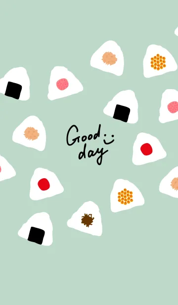 おにぎり スマイル グリーンの着せ替えメイン画像