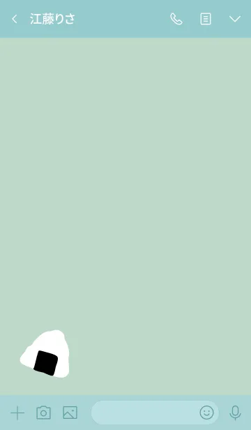 [LINE着せ替え] おにぎり スマイル グリーンの画像3