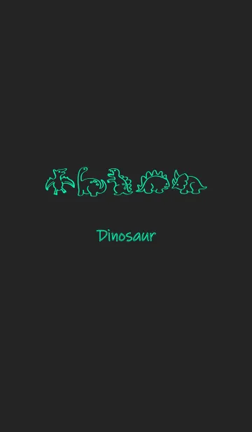 [LINE着せ替え] シンプルな蛍光恐竜ラインの画像1