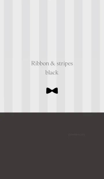 [LINE着せ替え] Ribbon & stipes blackの画像1