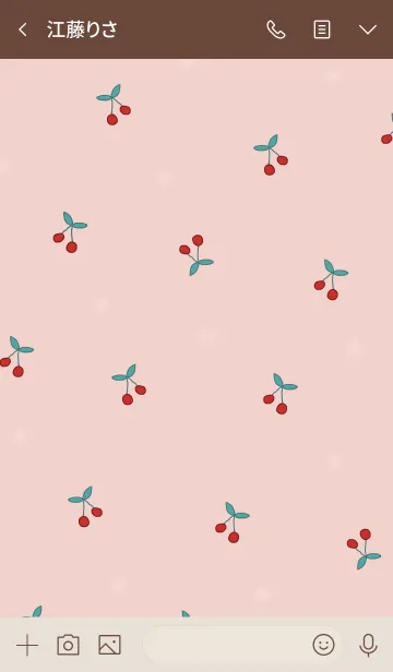 [LINE着せ替え] cherry pattern / pink beigeの画像3