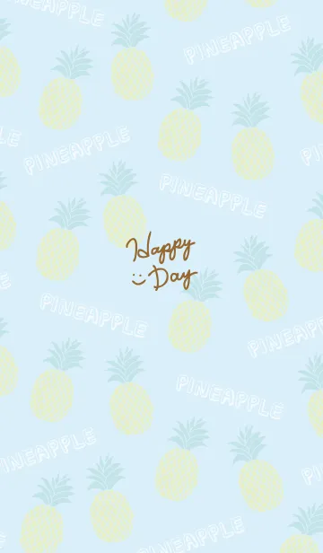 [LINE着せ替え] スマイル パイナップル ブルーの画像1