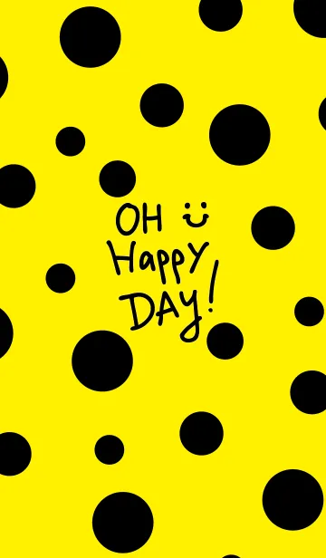 [LINE着せ替え] ドットスマイル黄色23の画像1