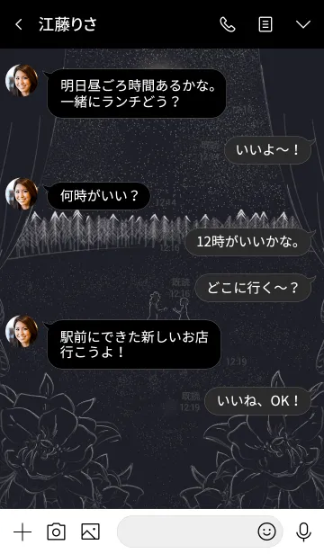 [LINE着せ替え] 月下美人の咲く夜に(湖の上の舞踏会)の画像4