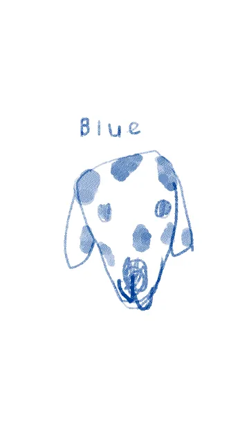 [LINE着せ替え] 青い犬は万年筆のブルー01の画像1