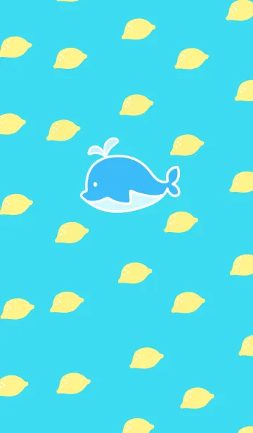 [LINE着せ替え] くじらとレモン♪アクアの画像1