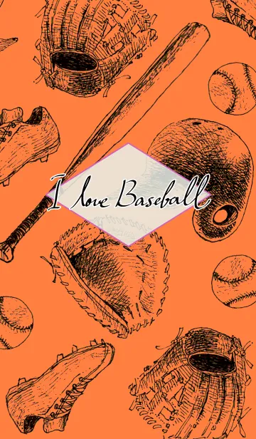 [LINE着せ替え] I Love Baseball◆Orange◆の画像1