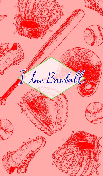 [LINE着せ替え] I Love Baseball◆Red◆の画像1