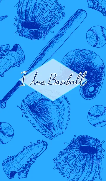 [LINE着せ替え] I Love Baseball◆Blue◆の画像1