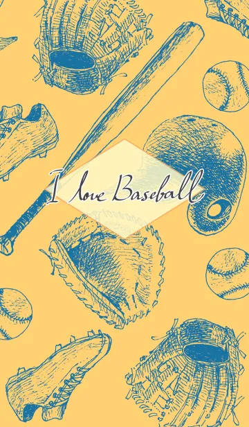 [LINE着せ替え] I Love Baseball◆Black/Blue/Gold◆の画像1