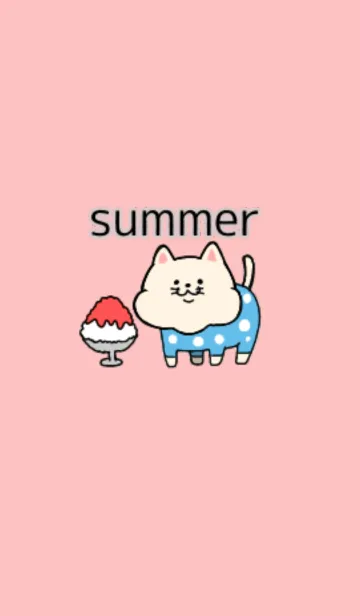 [LINE着せ替え] 太った猫ちゃんの夏の画像1