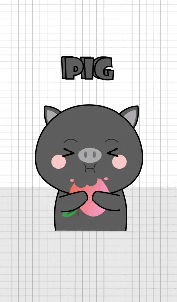 [LINE着せ替え] Minamal Black Pig 2 (jp)の画像1