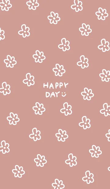 [LINE着せ替え] 白いお花 くすみピンク5の画像1