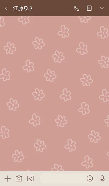 [LINE着せ替え] 白いお花 くすみピンク5の画像3