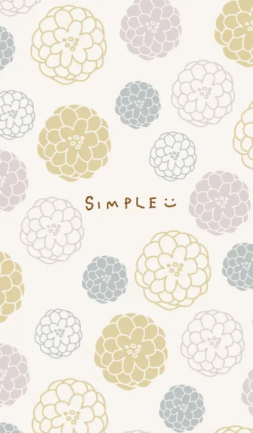 [LINE着せ替え] 手書きのお花 黄色とベージュ4の画像1